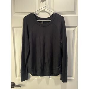 Athleta Mindset Sweatshirt Womens M Black Soft Modal Crewneck Pullover S/472751